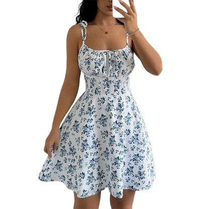 Floral Spaghetti Strap Beach Dress | Wovetsa