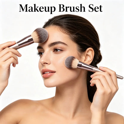 10-Piece Champagne Gold Makeup Brush Set | Wovetsa