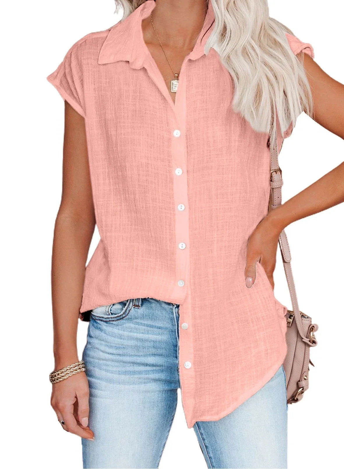 Loose Short Sleeve Casual Shirt | Wovetsa
