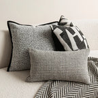 Black & White Jacquard Cushion Cover | Wovetsa