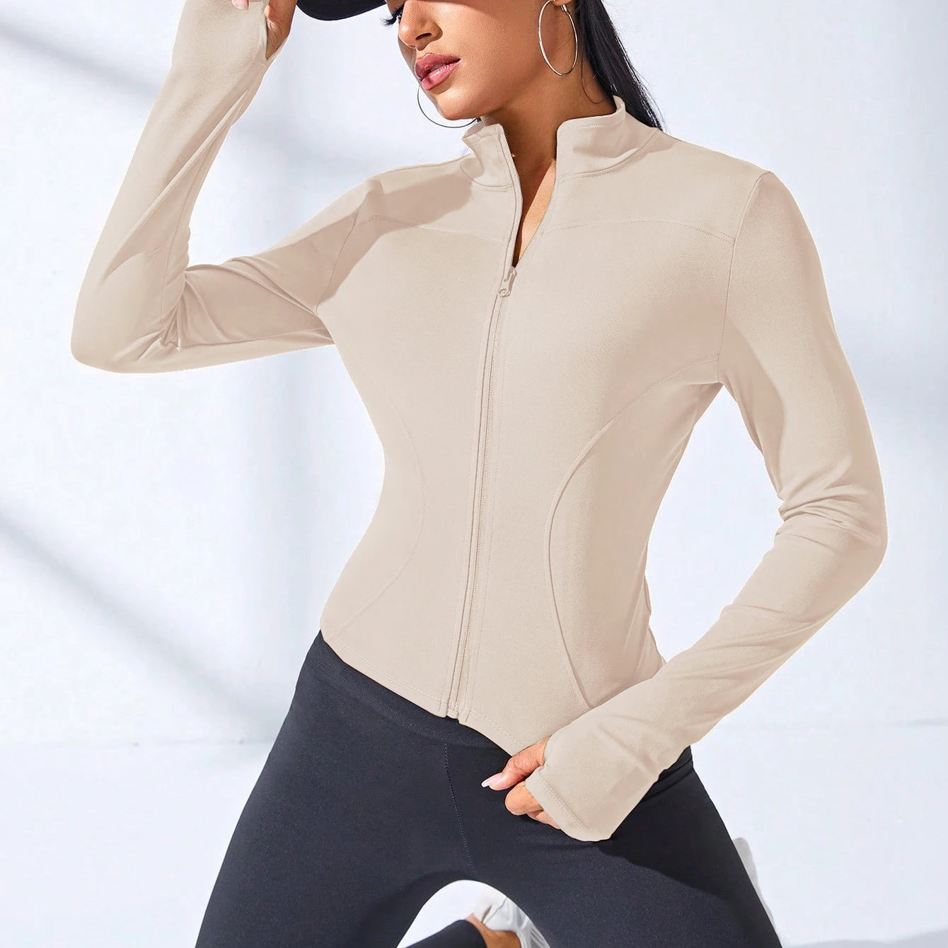 Women's Slim Fit Zip-Up Yoga Jacket | Wovetsa