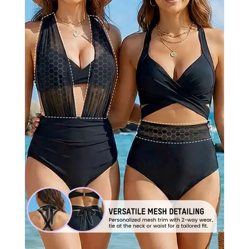 Tummy Control Mesh Monokini | Wovetsa