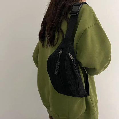 Corduroy Fanny Pack Crossbody Waist Bag | Wovetsa