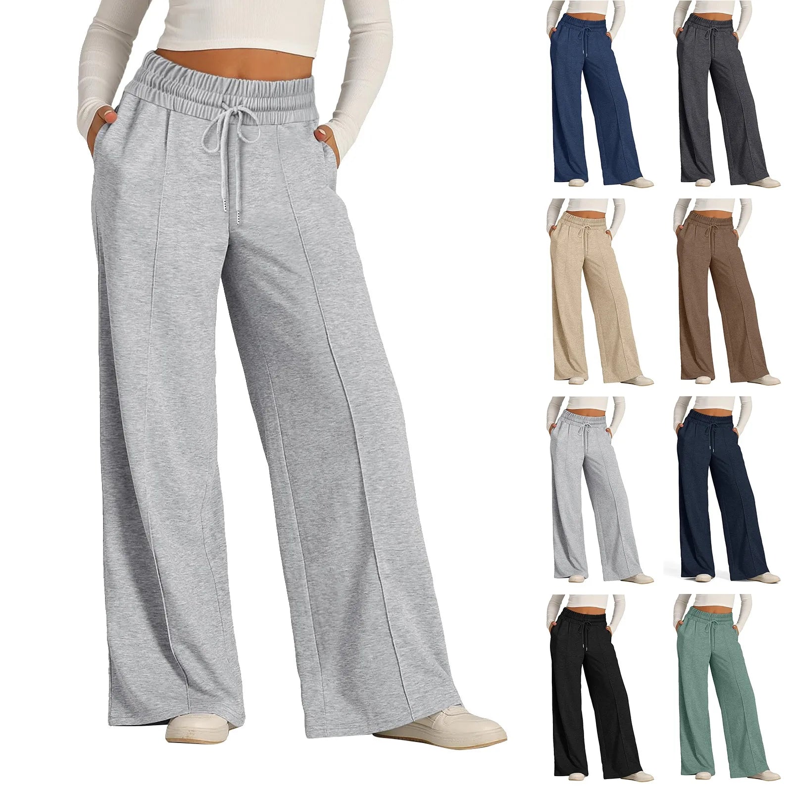 Straight Wide-Leg Jogger Pants | Wovetsa
