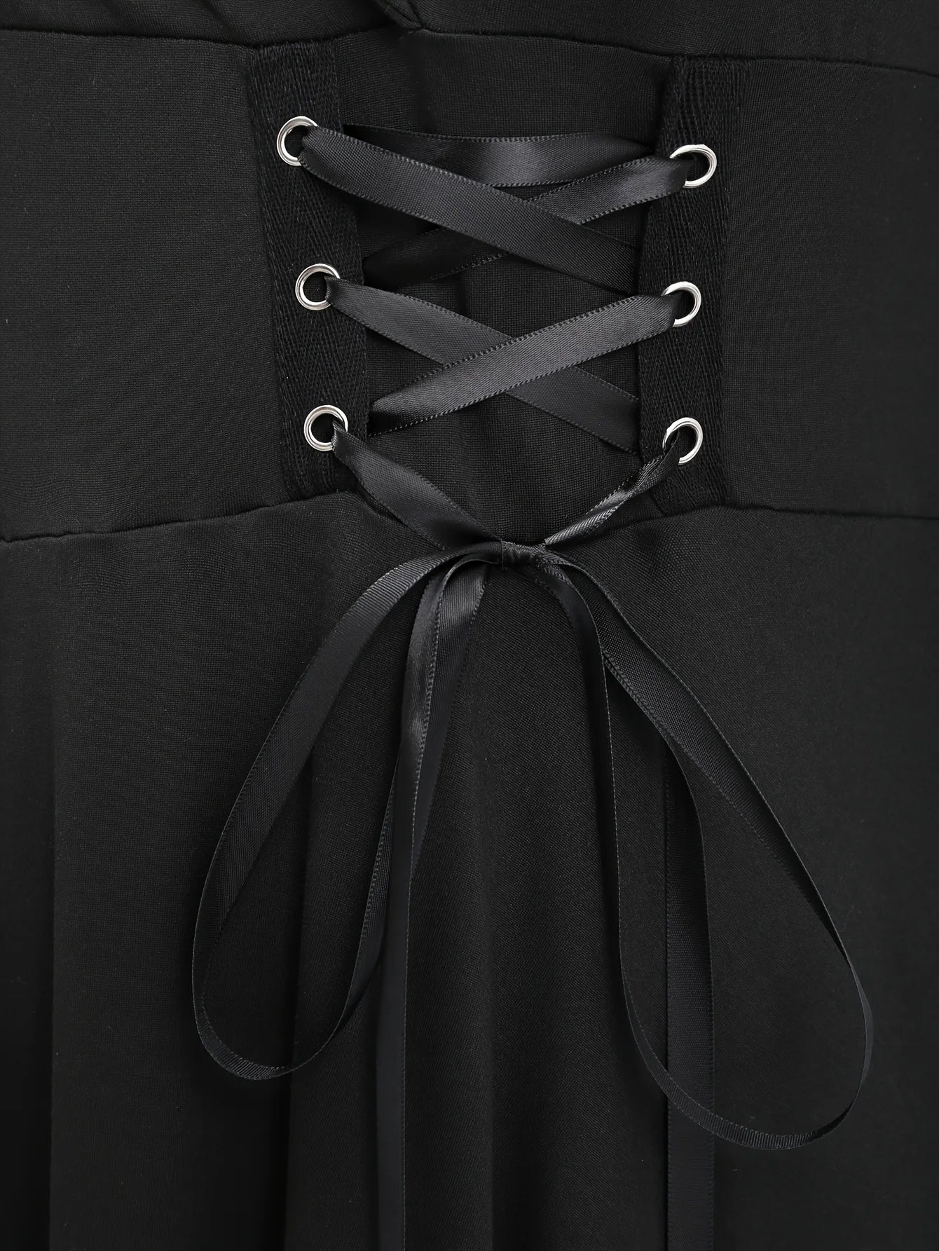 Plus Size Gothic Lace-Up Hooded Dress | Wovetsa