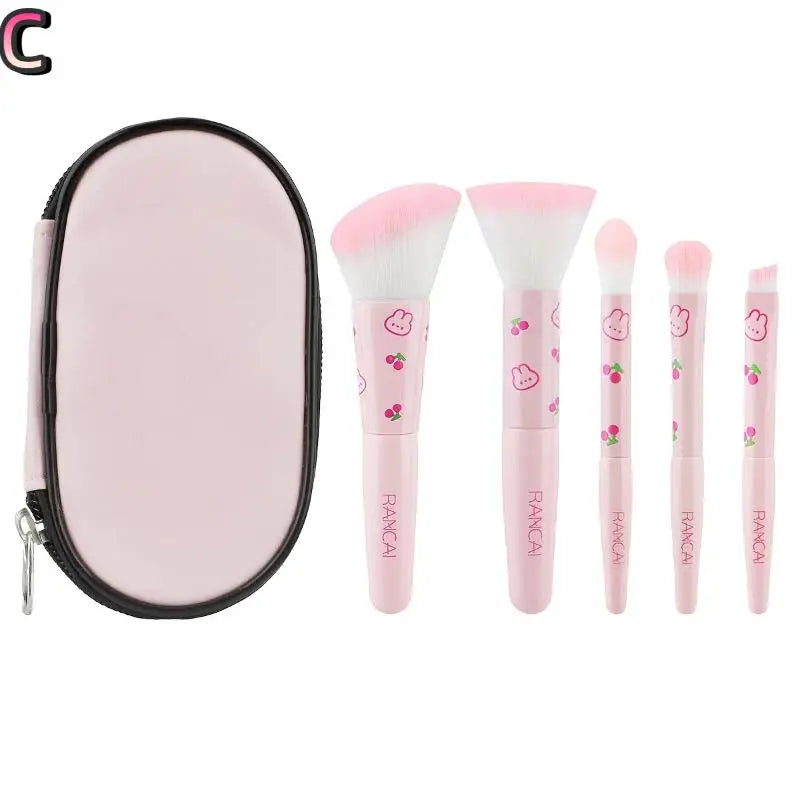 5-Piece Mini Makeup Brush Set with Case | Wovetsa