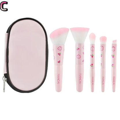 5-Piece Mini Makeup Brush Set with Case | Wovetsa