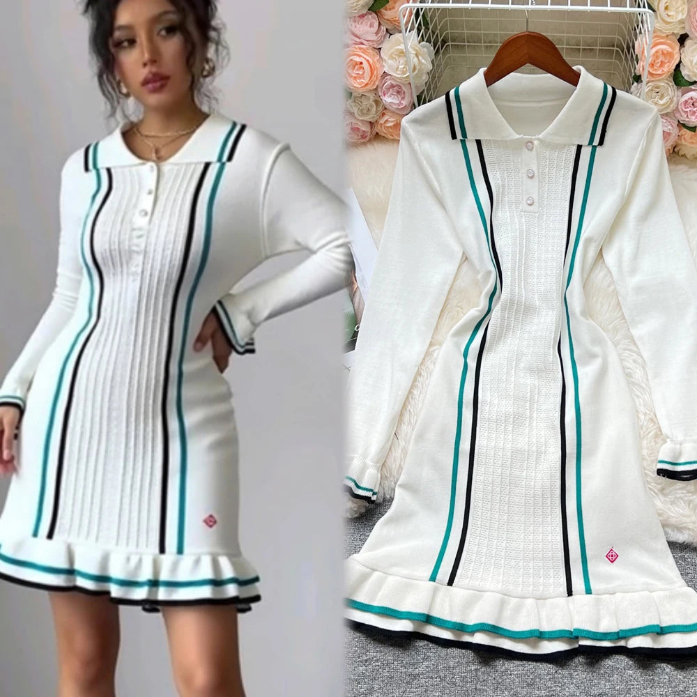 Ruffled Knit Mini Dress | Wovetsa