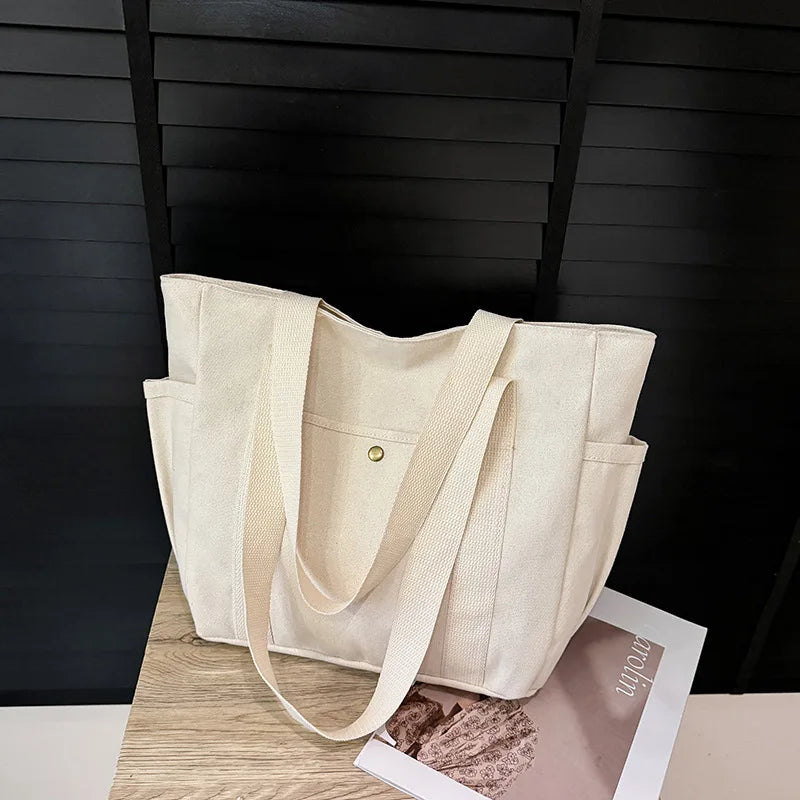 Canvas Shoulder Tote Bag | Wovetsa