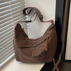 Women Fashion Leopard Print Crossbody Bag Large Capacity Hobo Shoulder Bag for Daily Commuter Multi Pocket Armpit Tote Bag