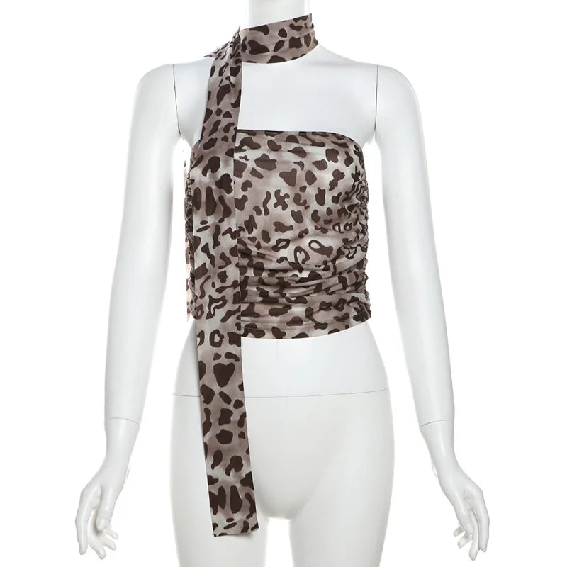 Leopard Print Off-Shoulder Top | Wovetsa