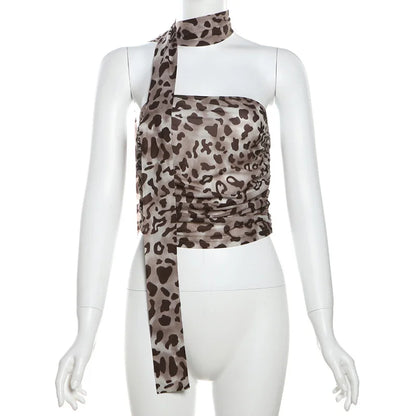 Leopard Print Off-Shoulder Top | Wovetsa
