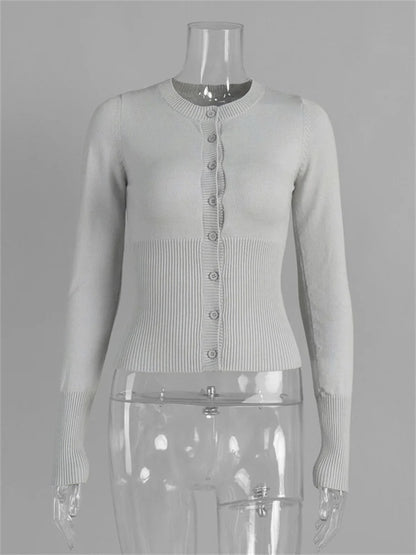 Ribbed Patchwork Cropped Cardigan | Wovetsa