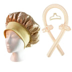 Satin Silk Sleep Cap & Heatless Curler Set | Wovetsa