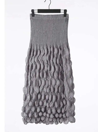 Pleated A-Line Midi Skirt | Wovetsa