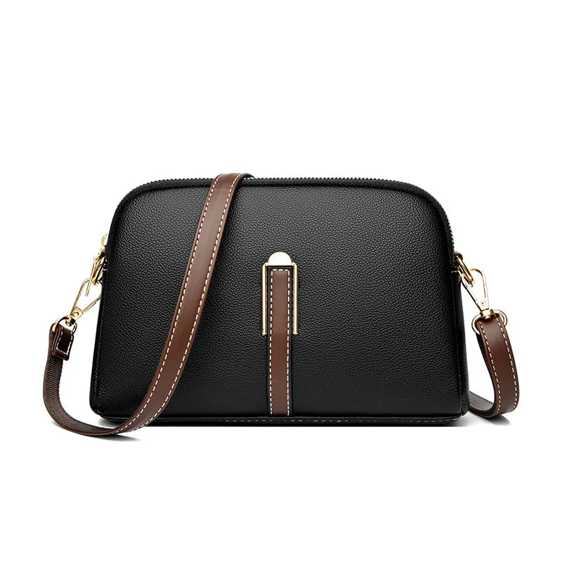 Genuine Leather Shell Flap Crossbody Bag | Wovetsa