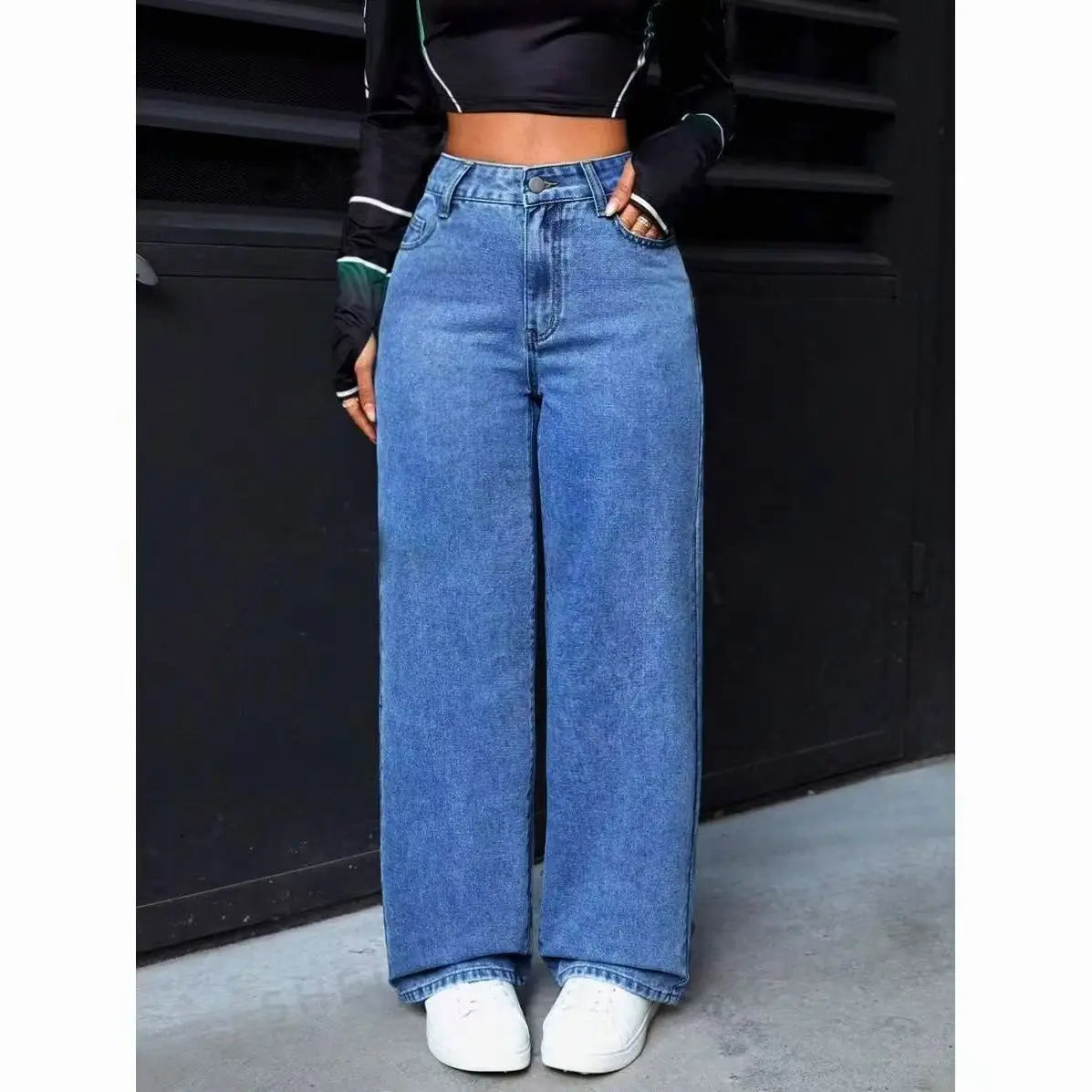 Women's High Waisted Wide Leg Jeans – Classic Everyday Denim Pants