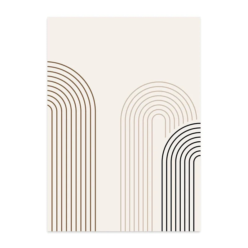 Scandinavian Abstract Geometric Lines Canvas Wall Art | Wovetsa