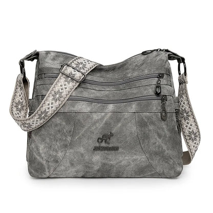 Denim Multi-Layer Crossbody Shoulder Bag | Wovetsa