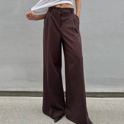 High-Waist Wide Leg Office Trousers | Wovetsa