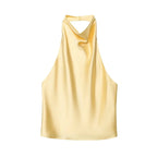 Satin Halter Backless Camisole Top | Wovetsa