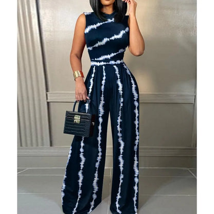 Women's Printed Wide Leg Jumpsuit | Wovetsa