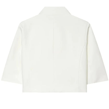 Asymmetric Crop Blazer Short Sleeve | Wovetsa