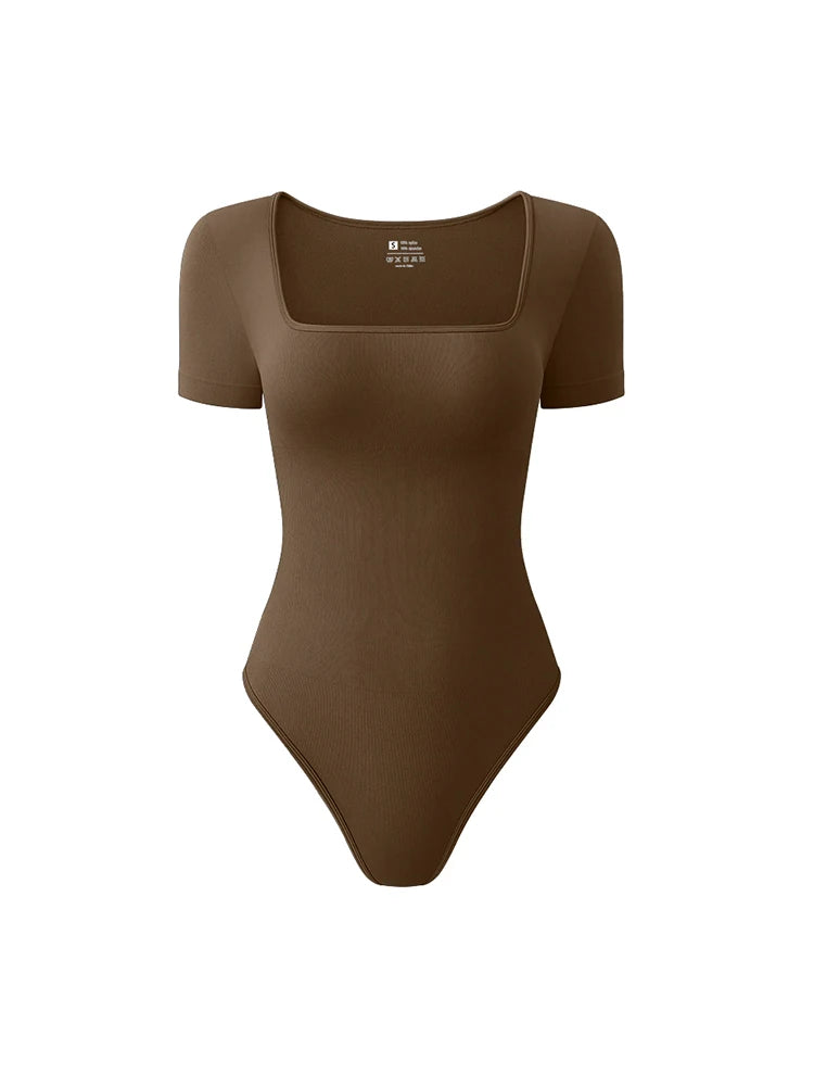 Square Neck Seamless Bodysuit | Wovetsa