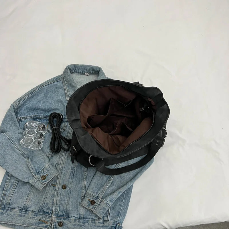 Large Capacity Vintage PU Tote Bag | Wovetsa