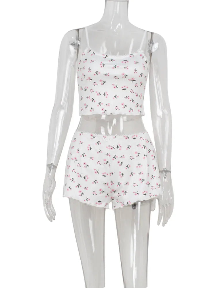 Lace Bow Camisole & Shorts 2-Piece Set | Wovetsa