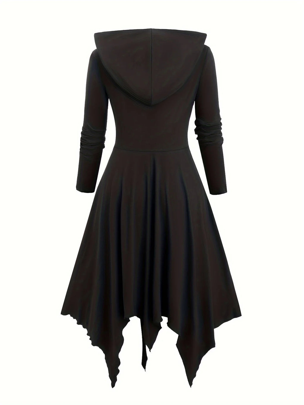 Plus Size Gothic Lace-Up Hooded Dress | Wovetsa