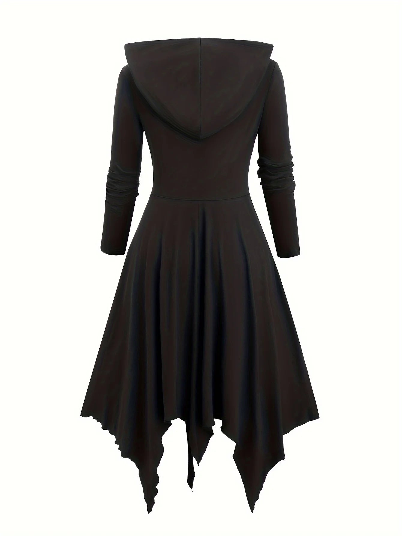 Plus Size Gothic Lace-Up Hooded Dress | Wovetsa