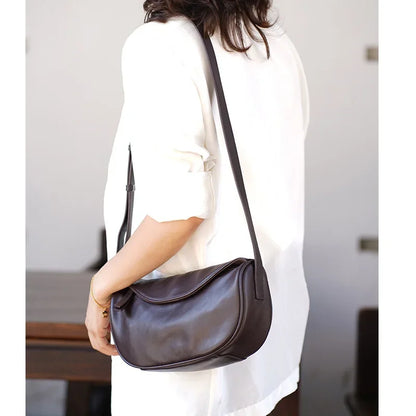 Genuine Leather Saddle Crossbody Bag | Wovetsa