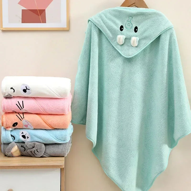 Hooded Baby Bath Towel Soft Absorbent Swaddle Wrap | Wovetsa