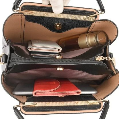 Soft PU Leather Square Tote Bag with Appliqué Detail | Wovetsa