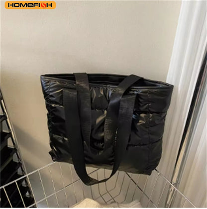 Quilted PU Leather Tote Bag | Wovetsa