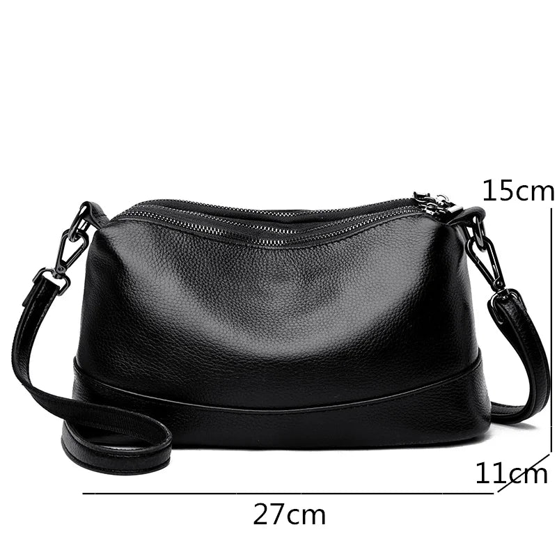 Genuine Cowhide Leather Shoulder Bag | Wovetsa