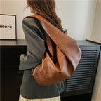Oversized Soft Leather Hobo Shopper Bag | Wovetsa