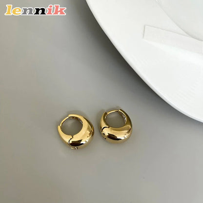 3D Oval Metal Stud Earrings | Wovetsa