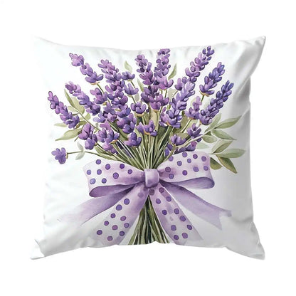 Fantasy Lavender Bicycle Print Cushion Cover Decorative Pillowcase | Wovetsa