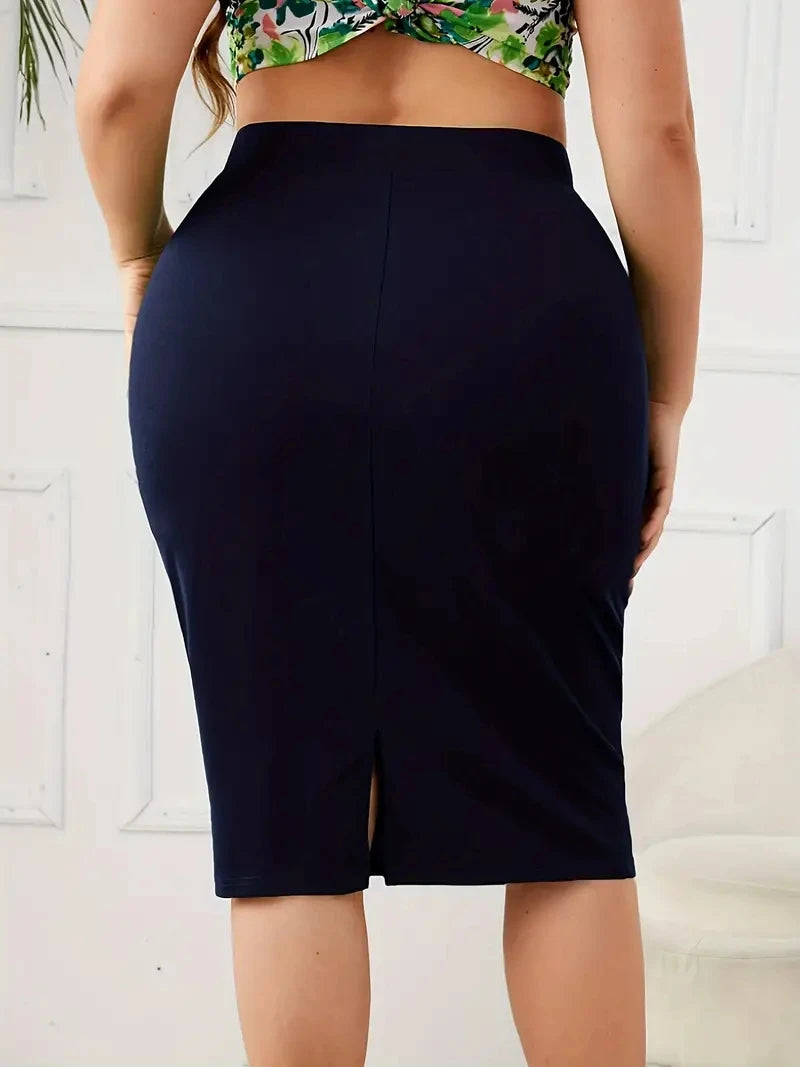 Plus Size High Waist Pencil Skirt | Wovetsa