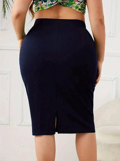 Plus Size High Waist Pencil Skirt | Wovetsa