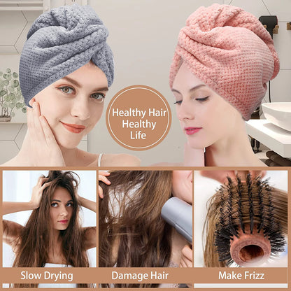Microfiber Hair Towel Wrap Absorbent Button-Down | Wovetsa