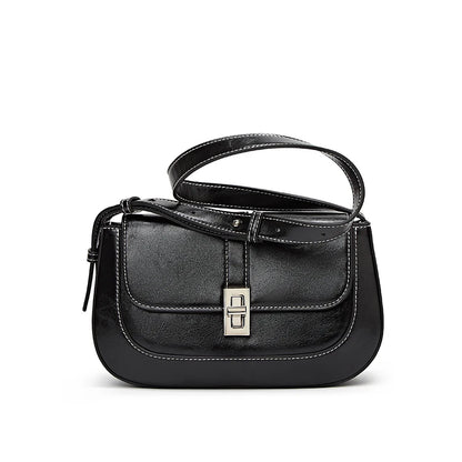 Textured PU Baguette Shoulder Bag | Wovetsa