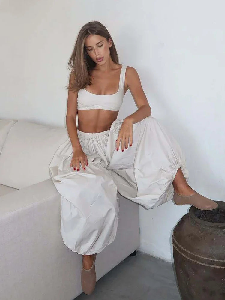 Stripe Drop Waist Lantern Pant 3-Piece Set | Wovetsa