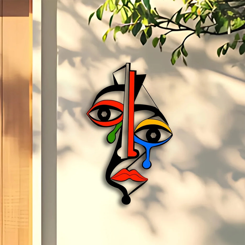 Cubist Face Metal Wall Art | Wovetsa