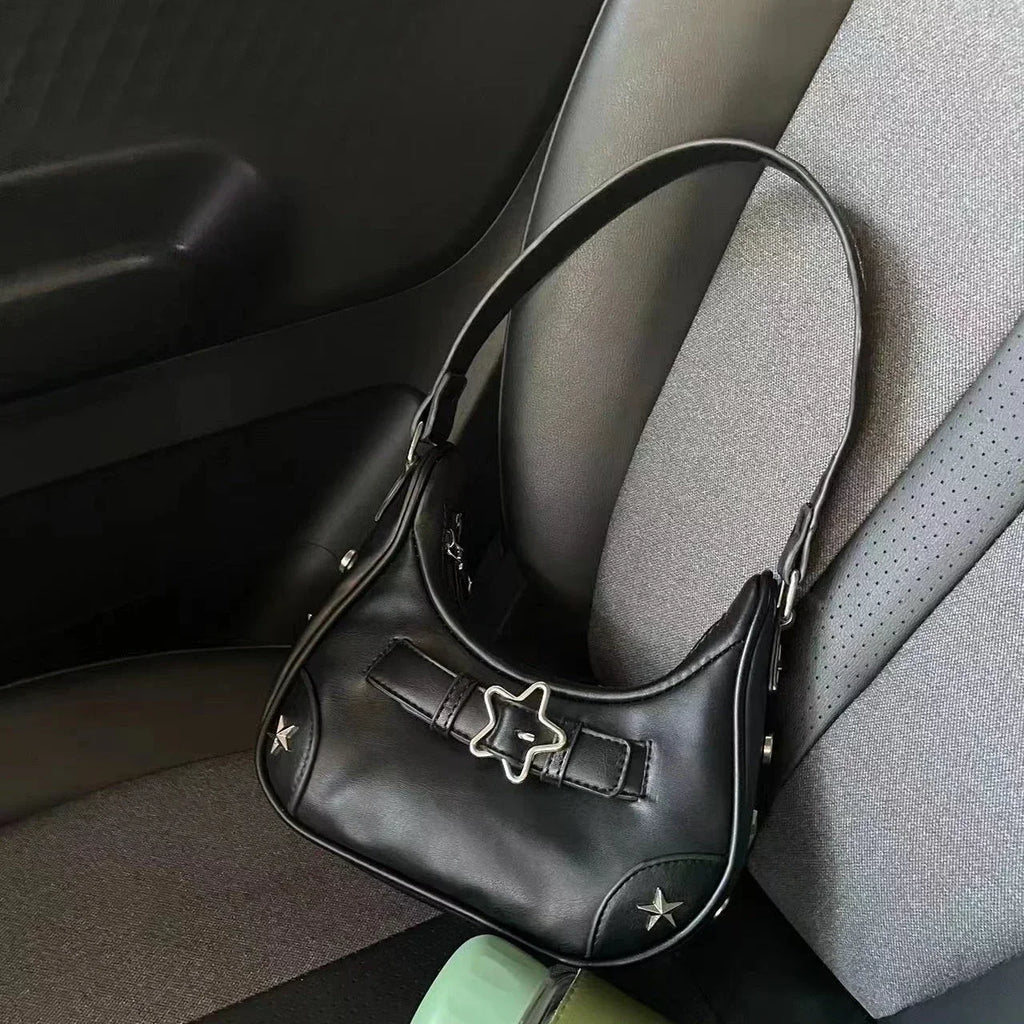 Star Detail Vegan Leather Shoulder Bag | Wovetsa