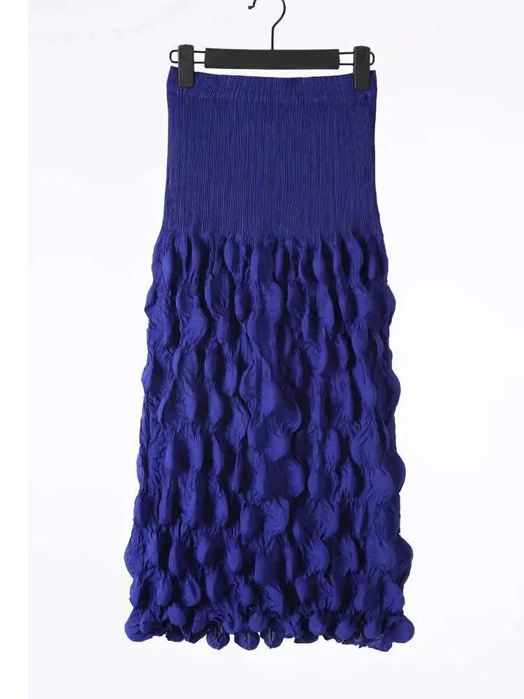 Pleated A-Line Midi Skirt | Wovetsa