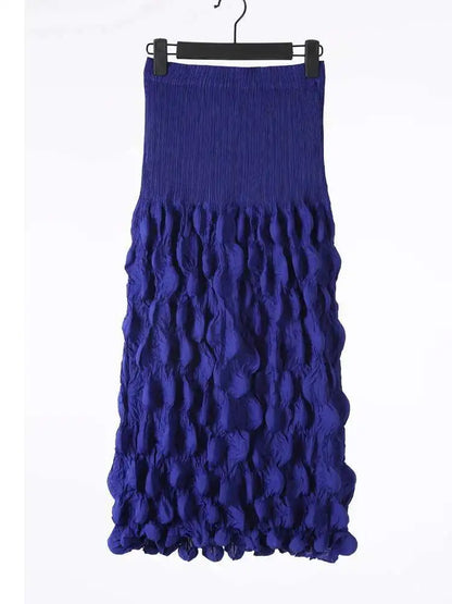 Pleated A-Line Midi Skirt | Wovetsa