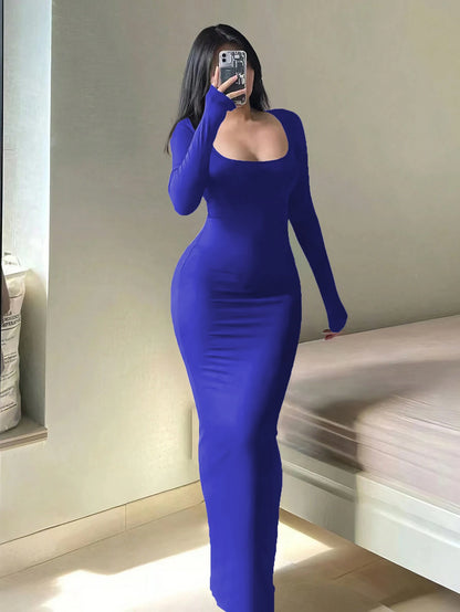 Women's Solid Long Sleeve Bodycon Dress | Wovetsa